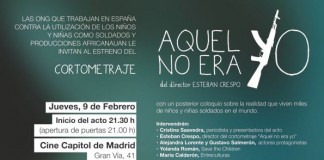 Las ONG que trabajan en España contra la utilización de niños y niñas soldado y Producciones Africanauan presentan el corto “Aquel no era yo”